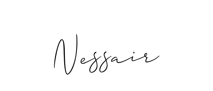 Use a signature maker to create a handwritten signature online. With this signature software, you can design (Allison_Script) your own signature for name Nessair. Nessair signature style 2 images and pictures png