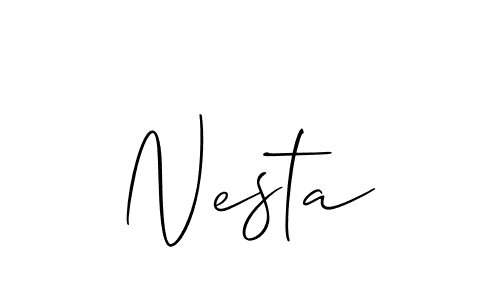 Use a signature maker to create a handwritten signature online. With this signature software, you can design (Allison_Script) your own signature for name Nesta. Nesta signature style 2 images and pictures png