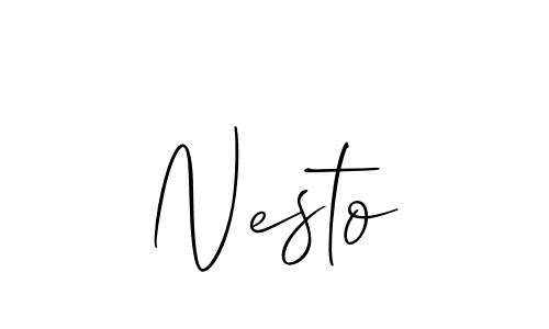 Design your own signature with our free online signature maker. With this signature software, you can create a handwritten (Allison_Script) signature for name Nesto. Nesto signature style 2 images and pictures png