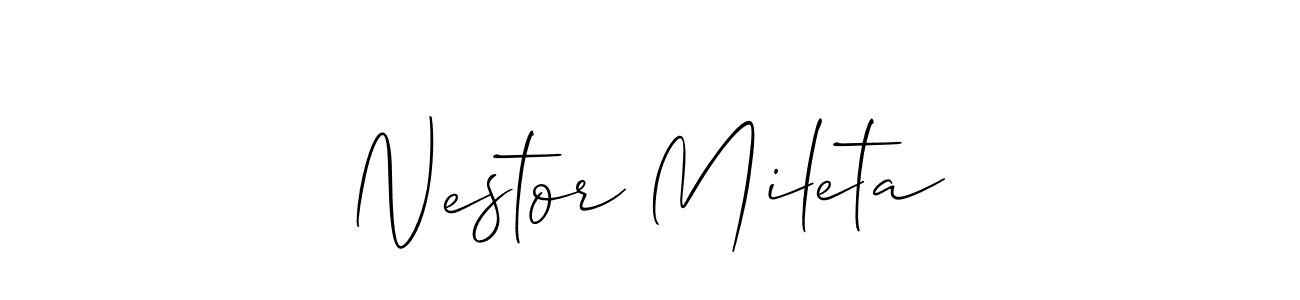 Also we have Nestor Mileta name is the best signature style. Create professional handwritten signature collection using Allison_Script autograph style. Nestor Mileta signature style 2 images and pictures png