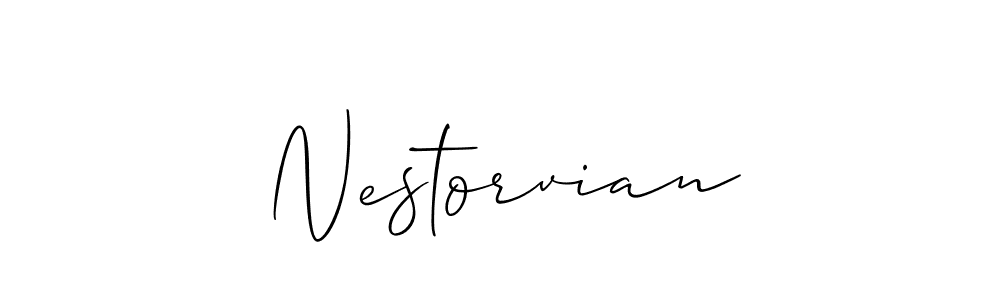 The best way (Allison_Script) to make a short signature is to pick only two or three words in your name. The name Nestorvian include a total of six letters. For converting this name. Nestorvian signature style 2 images and pictures png