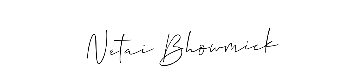 if you are searching for the best signature style for your name Netai Bhowmick. so please give up your signature search. here we have designed multiple signature styles  using Allison_Script. Netai Bhowmick signature style 2 images and pictures png