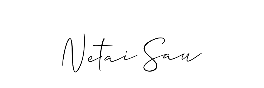 Design your own signature with our free online signature maker. With this signature software, you can create a handwritten (Allison_Script) signature for name Netai Sau. Netai Sau signature style 2 images and pictures png