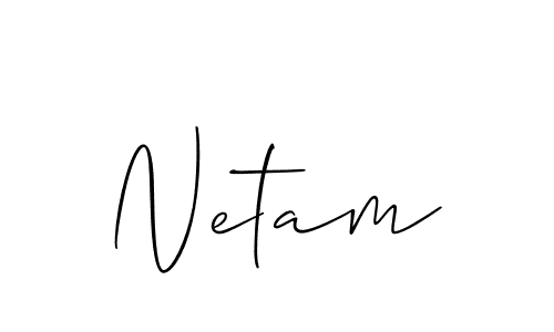 The best way (Allison_Script) to make a short signature is to pick only two or three words in your name. The name Netam include a total of six letters. For converting this name. Netam signature style 2 images and pictures png