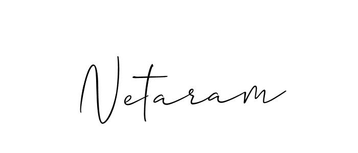 Make a beautiful signature design for name Netaram. With this signature (Allison_Script) style, you can create a handwritten signature for free. Netaram signature style 2 images and pictures png