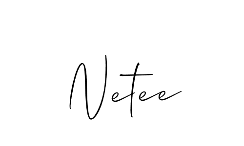 Also we have Netee name is the best signature style. Create professional handwritten signature collection using Allison_Script autograph style. Netee signature style 2 images and pictures png