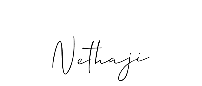 Create a beautiful signature design for name Nethaji. With this signature (Allison_Script) fonts, you can make a handwritten signature for free. Nethaji signature style 2 images and pictures png