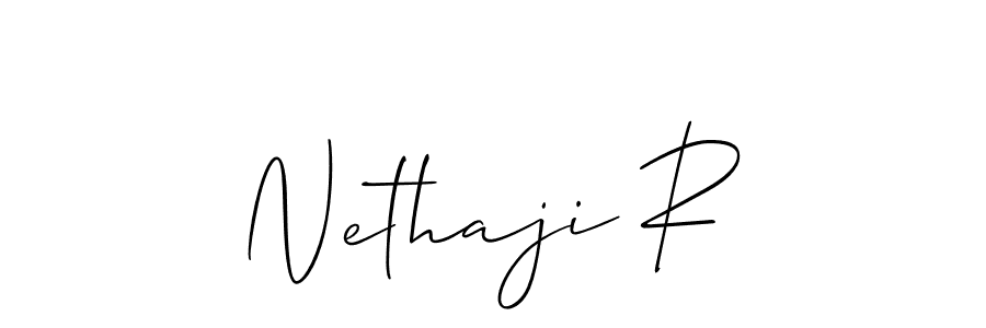 Also we have Nethaji R name is the best signature style. Create professional handwritten signature collection using Allison_Script autograph style. Nethaji R signature style 2 images and pictures png