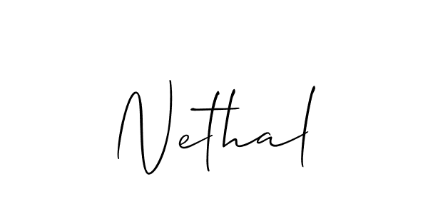 The best way (Allison_Script) to make a short signature is to pick only two or three words in your name. The name Nethal include a total of six letters. For converting this name. Nethal signature style 2 images and pictures png