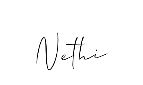 Design your own signature with our free online signature maker. With this signature software, you can create a handwritten (Allison_Script) signature for name Nethi. Nethi signature style 2 images and pictures png