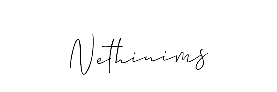 How to make Nethinims signature? Allison_Script is a professional autograph style. Create handwritten signature for Nethinims name. Nethinims signature style 2 images and pictures png