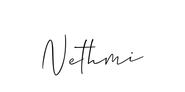 Create a beautiful signature design for name Nethmi. With this signature (Allison_Script) fonts, you can make a handwritten signature for free. Nethmi signature style 2 images and pictures png