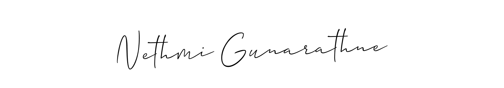 Similarly Allison_Script is the best handwritten signature design. Signature creator online .You can use it as an online autograph creator for name Nethmi Gunarathne. Nethmi Gunarathne signature style 2 images and pictures png