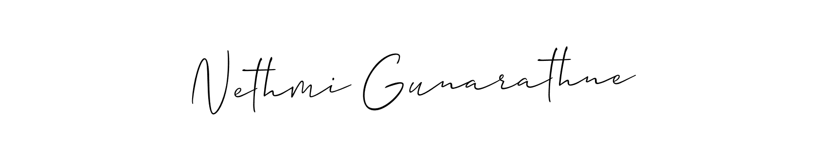 Use a signature maker to create a handwritten signature online. With this signature software, you can design (Allison_Script) your own signature for name Nethmi Gunarathne. Nethmi Gunarathne signature style 2 images and pictures png