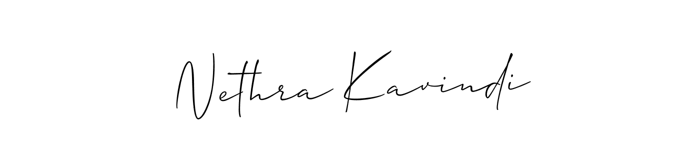 Allison_Script is a professional signature style that is perfect for those who want to add a touch of class to their signature. It is also a great choice for those who want to make their signature more unique. Get Nethra Kavindi name to fancy signature for free. Nethra Kavindi signature style 2 images and pictures png