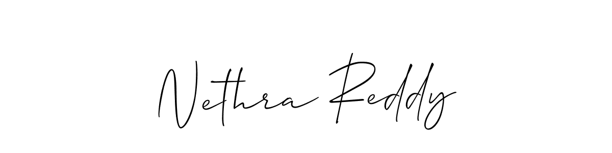 Similarly Allison_Script is the best handwritten signature design. Signature creator online .You can use it as an online autograph creator for name Nethra Reddy. Nethra Reddy signature style 2 images and pictures png