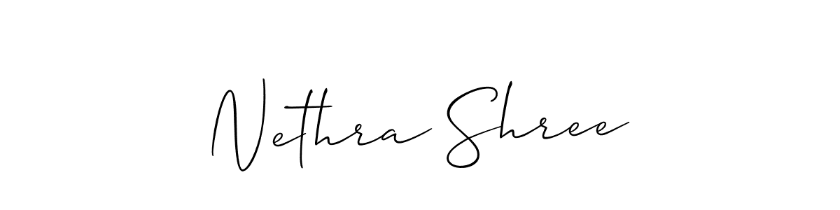 How to make Nethra Shree signature? Allison_Script is a professional autograph style. Create handwritten signature for Nethra Shree name. Nethra Shree signature style 2 images and pictures png
