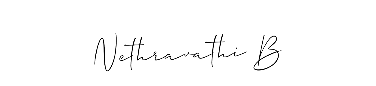Here are the top 10 professional signature styles for the name Nethravathi B. These are the best autograph styles you can use for your name. Nethravathi B signature style 2 images and pictures png