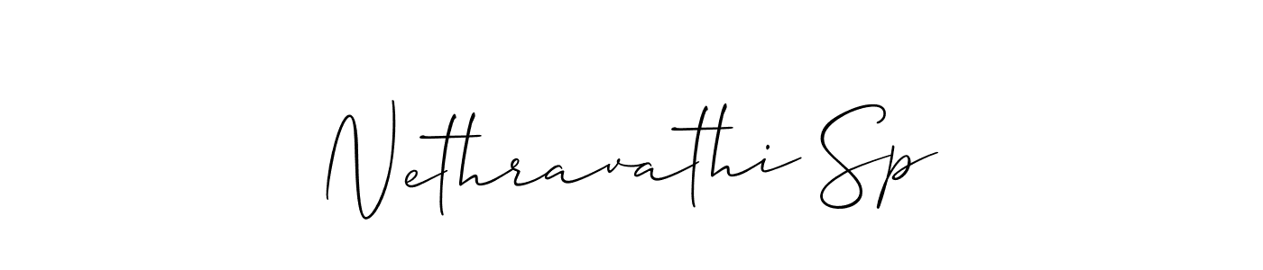 Also You can easily find your signature by using the search form. We will create Nethravathi Sp name handwritten signature images for you free of cost using Allison_Script sign style. Nethravathi Sp signature style 2 images and pictures png