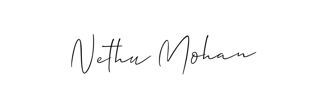 Nethu Mohan stylish signature style. Best Handwritten Sign (Allison_Script) for my name. Handwritten Signature Collection Ideas for my name Nethu Mohan. Nethu Mohan signature style 2 images and pictures png