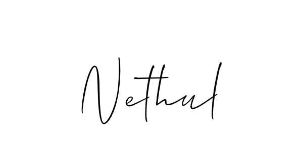 How to make Nethul name signature. Use Allison_Script style for creating short signs online. This is the latest handwritten sign. Nethul signature style 2 images and pictures png