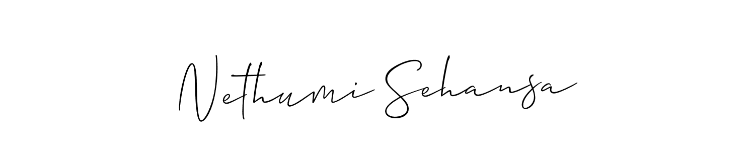 Also You can easily find your signature by using the search form. We will create Nethumi Sehansa name handwritten signature images for you free of cost using Allison_Script sign style. Nethumi Sehansa signature style 2 images and pictures png