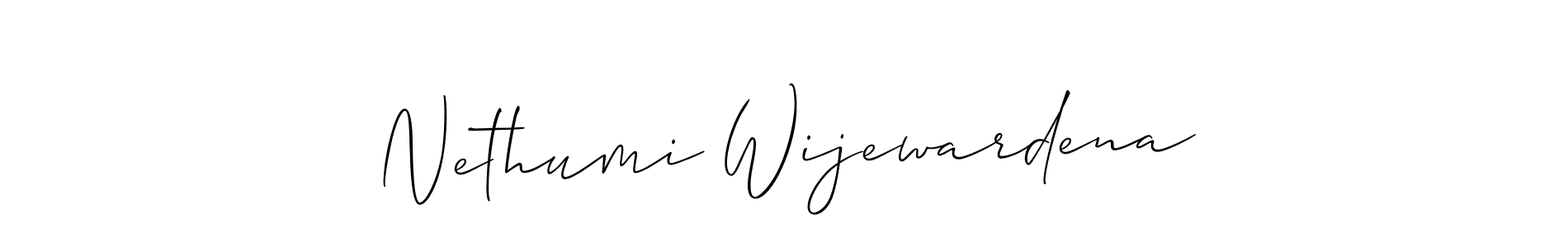How to Draw Nethumi Wijewardena signature style? Allison_Script is a latest design signature styles for name Nethumi Wijewardena. Nethumi Wijewardena signature style 2 images and pictures png