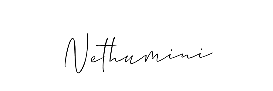 Nethumini stylish signature style. Best Handwritten Sign (Allison_Script) for my name. Handwritten Signature Collection Ideas for my name Nethumini. Nethumini signature style 2 images and pictures png