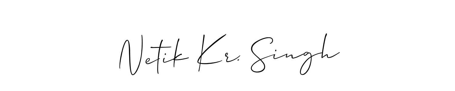 Make a short Netik Kr. Singh signature style. Manage your documents anywhere anytime using Allison_Script. Create and add eSignatures, submit forms, share and send files easily. Netik Kr. Singh signature style 2 images and pictures png