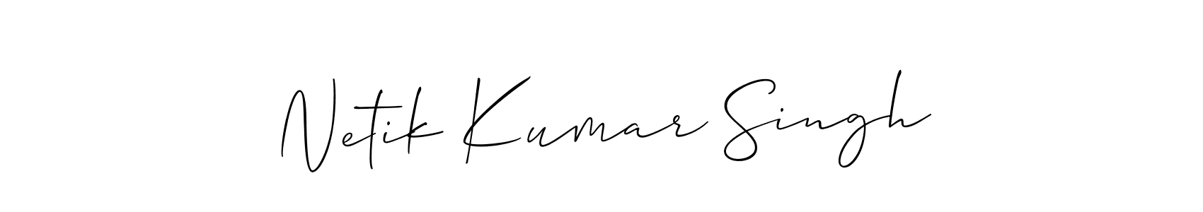 Similarly Allison_Script is the best handwritten signature design. Signature creator online .You can use it as an online autograph creator for name Netik Kumar Singh. Netik Kumar Singh signature style 2 images and pictures png