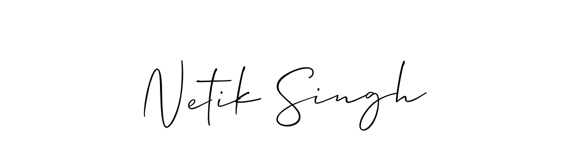 How to make Netik Singh name signature. Use Allison_Script style for creating short signs online. This is the latest handwritten sign. Netik Singh signature style 2 images and pictures png