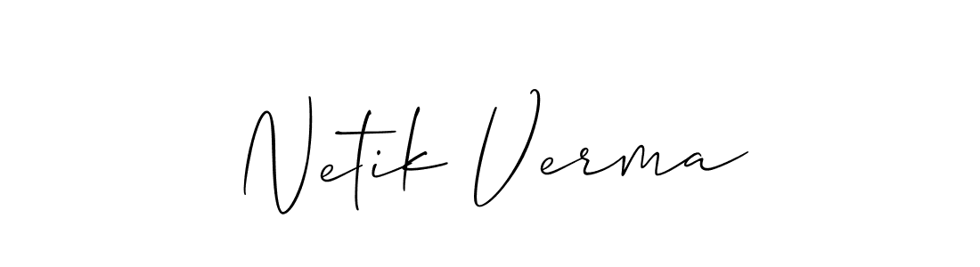 How to make Netik Verma name signature. Use Allison_Script style for creating short signs online. This is the latest handwritten sign. Netik Verma signature style 2 images and pictures png