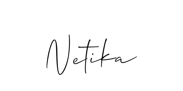 if you are searching for the best signature style for your name Netika. so please give up your signature search. here we have designed multiple signature styles  using Allison_Script. Netika signature style 2 images and pictures png