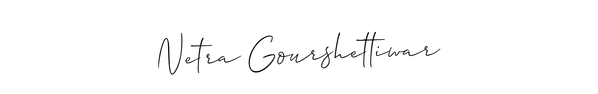 Create a beautiful signature design for name Netra Gourshettiwar. With this signature (Allison_Script) fonts, you can make a handwritten signature for free. Netra Gourshettiwar signature style 2 images and pictures png