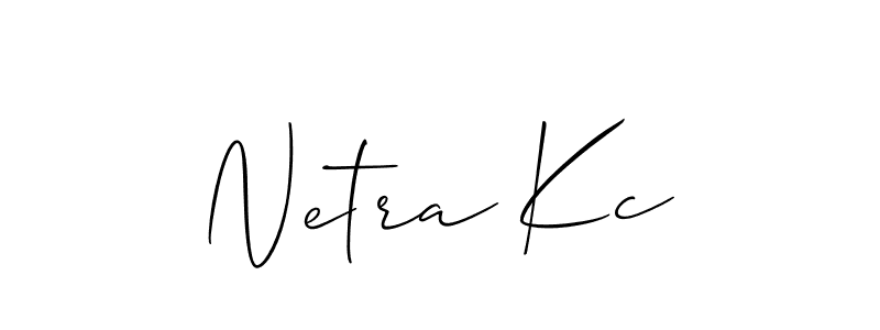 Netra Kc stylish signature style. Best Handwritten Sign (Allison_Script) for my name. Handwritten Signature Collection Ideas for my name Netra Kc. Netra Kc signature style 2 images and pictures png