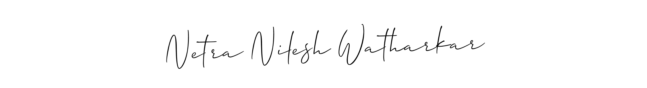 if you are searching for the best signature style for your name Netra Nilesh Watharkar. so please give up your signature search. here we have designed multiple signature styles  using Allison_Script. Netra Nilesh Watharkar signature style 2 images and pictures png