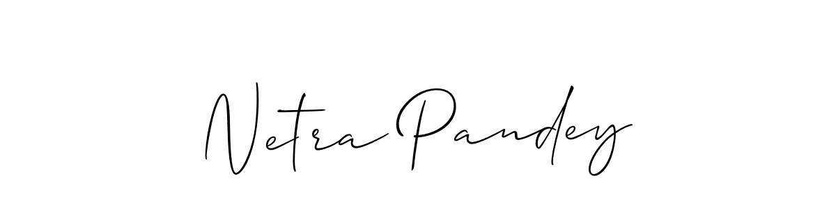 The best way (Allison_Script) to make a short signature is to pick only two or three words in your name. The name Netra Pandey include a total of six letters. For converting this name. Netra Pandey signature style 2 images and pictures png