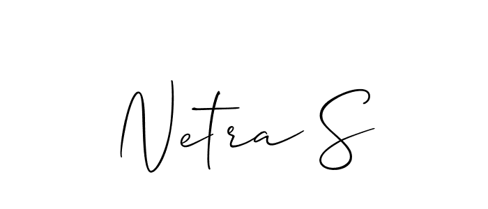 Also You can easily find your signature by using the search form. We will create Netra S name handwritten signature images for you free of cost using Allison_Script sign style. Netra S signature style 2 images and pictures png