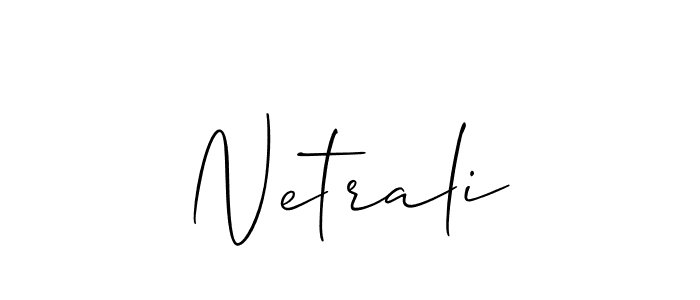 if you are searching for the best signature style for your name Netrali. so please give up your signature search. here we have designed multiple signature styles  using Allison_Script. Netrali signature style 2 images and pictures png