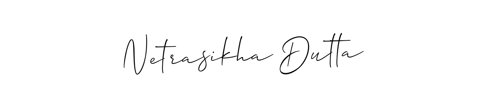 Design your own signature with our free online signature maker. With this signature software, you can create a handwritten (Allison_Script) signature for name Netrasikha Dutta. Netrasikha Dutta signature style 2 images and pictures png