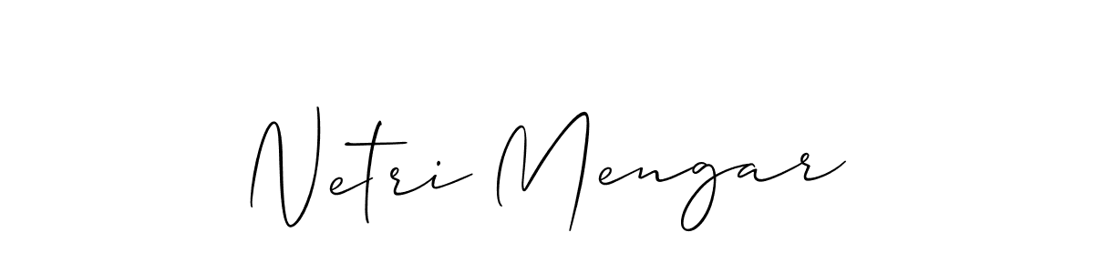 How to Draw Netri Mengar signature style? Allison_Script is a latest design signature styles for name Netri Mengar. Netri Mengar signature style 2 images and pictures png