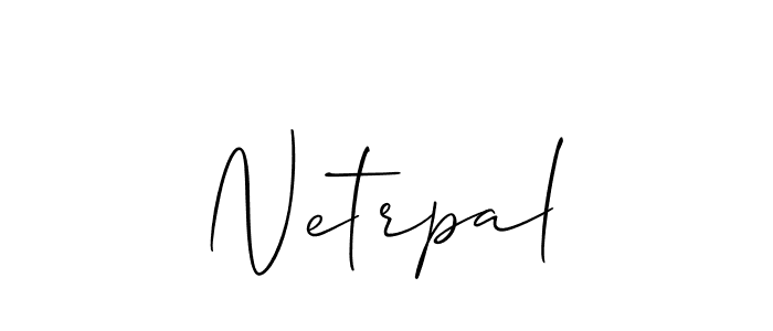 Create a beautiful signature design for name Netrpal. With this signature (Allison_Script) fonts, you can make a handwritten signature for free. Netrpal signature style 2 images and pictures png