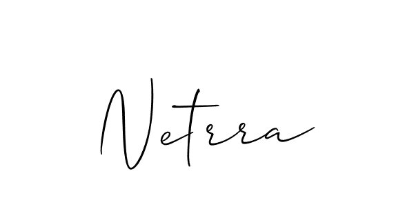 Use a signature maker to create a handwritten signature online. With this signature software, you can design (Allison_Script) your own signature for name Netrra. Netrra signature style 2 images and pictures png