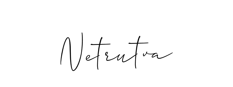 How to make Netrutva name signature. Use Allison_Script style for creating short signs online. This is the latest handwritten sign. Netrutva signature style 2 images and pictures png