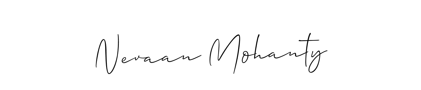 Make a beautiful signature design for name Nevaan Mohanty. With this signature (Allison_Script) style, you can create a handwritten signature for free. Nevaan Mohanty signature style 2 images and pictures png