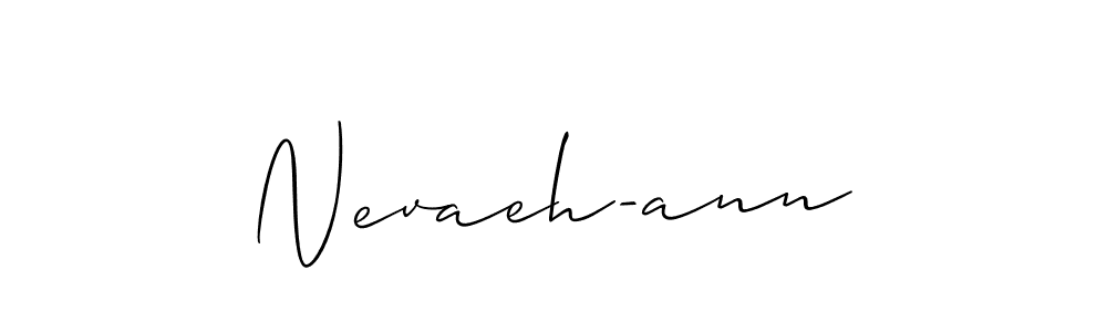 Design your own signature with our free online signature maker. With this signature software, you can create a handwritten (Allison_Script) signature for name Nevaeh-ann. Nevaeh-ann signature style 2 images and pictures png