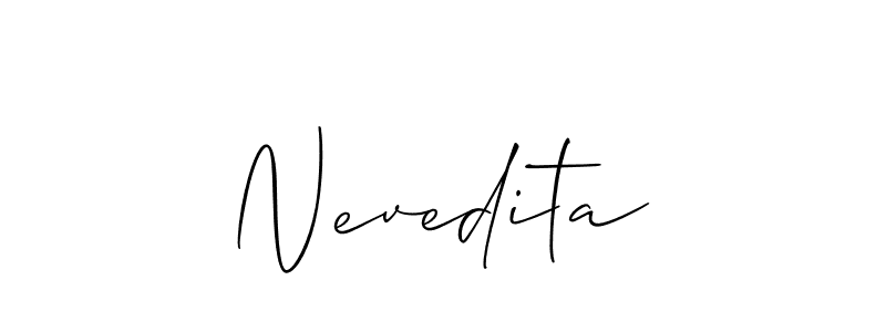Similarly Allison_Script is the best handwritten signature design. Signature creator online .You can use it as an online autograph creator for name Nevedita. Nevedita signature style 2 images and pictures png