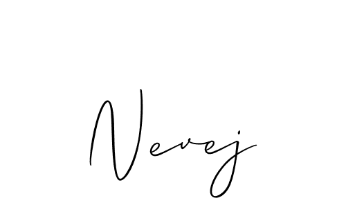 How to make Nevej name signature. Use Allison_Script style for creating short signs online. This is the latest handwritten sign. Nevej signature style 2 images and pictures png