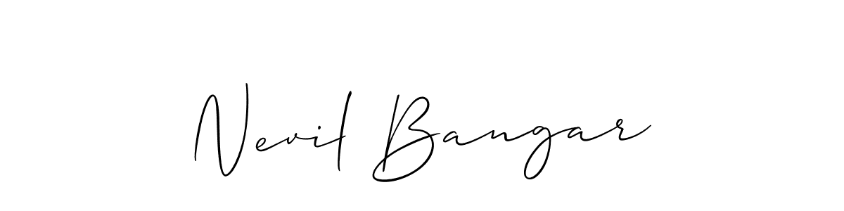 How to make Nevil Bangar signature? Allison_Script is a professional autograph style. Create handwritten signature for Nevil Bangar name. Nevil Bangar signature style 2 images and pictures png