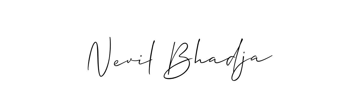 How to make Nevil Bhadja signature? Allison_Script is a professional autograph style. Create handwritten signature for Nevil Bhadja name. Nevil Bhadja signature style 2 images and pictures png